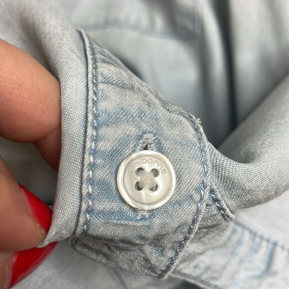 90s Vintage Liz Claiborne Chambay Blue Button Down Large Petite - Picture 4 of 9